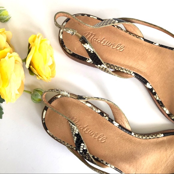 Madewell • Heidi Slingback Snake Embossed Sandals - Picture 7 of 10
